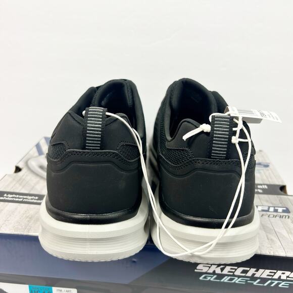 SKECHERS GLIDE LITE BLACK US 12 MEN COMFORTABLE MEMORY FOAM CLASSIC FIT NEW - Picture 3 of 5